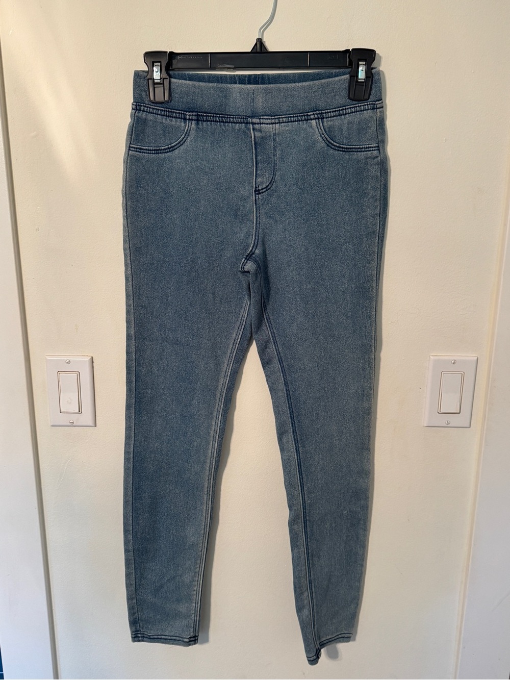 Kids Stretch Denim-Look Jeggings in Medium Blue
